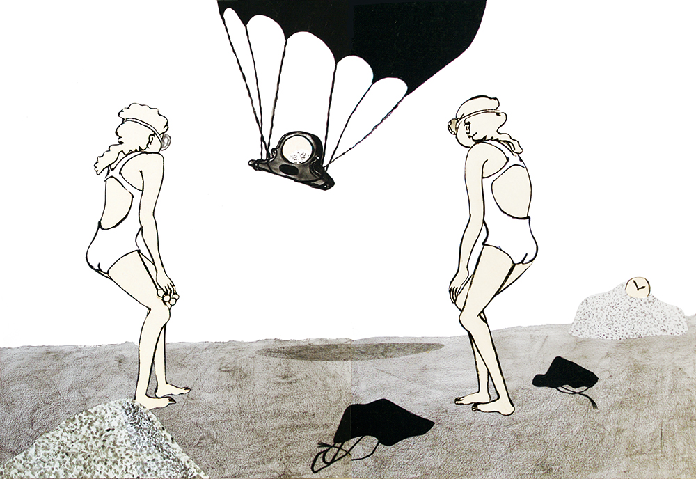 気球は落ちるのをためらっているようだった A balloone seemed was hesitate to go down into the beach